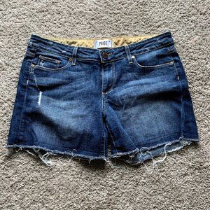 Paige Jimmy Jimmy Jeans Shorts Blue Denim Raw Hem